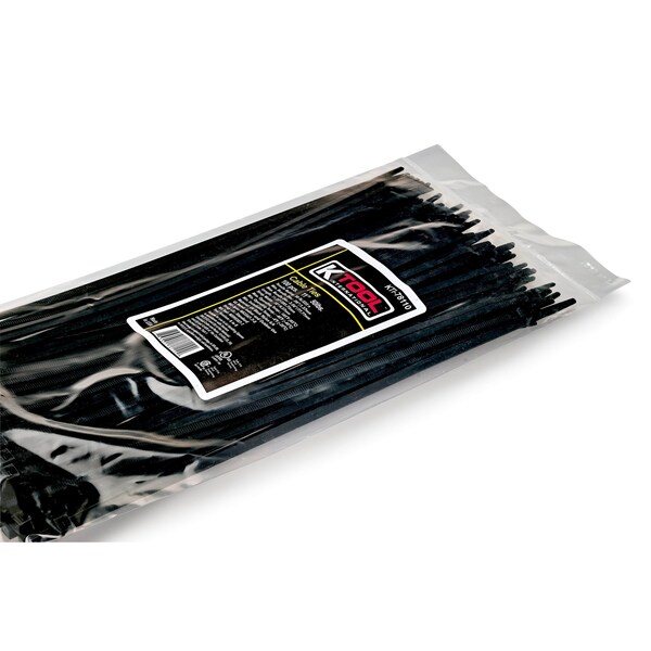 Triton Products 11" Long Heavy Duty Black Nylon Ties, with 50 lb